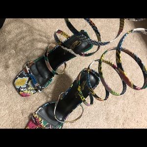 Beautiful Multicolored Snake Print Heels